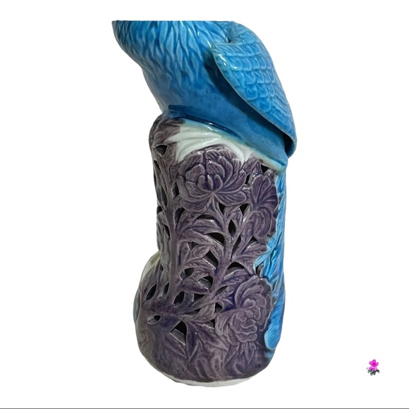 Vintage Ho-o Bird Mythical Creature (Phoenix) Turquoise Ceramic Glazed Figure - Picture 8 of 12